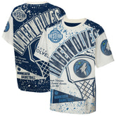 Minnesota Timberwolves Outerstuff Youth Top Player All-Over-Print T-Shirt Cream - NBA