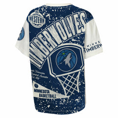 Minnesota Timberwolves Outerstuff Youth Top Player All-Over-Print T-Shirt Cream - NBA