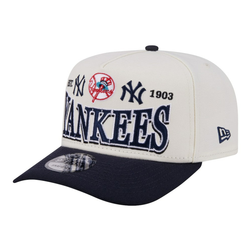 New York Yankees New Era Throwback Tri-Hit A-Frame 9FIFTY Adjustable Hat - MLB