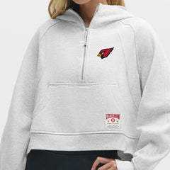 Arizona Cardinals lululemon Women's Scuba Oversized Half-Zip Hoodie Heathered Core Ultra Light Grey | NFL