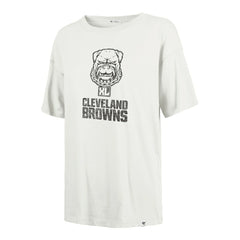 Cleveland Browns '47 Women's Dawg Pound XL Premier Sadie Oversized T-Shirt Cream | 47 brand