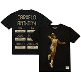 Carmelo Anthony Denver Nuggets Male Adult Black NBA ULTIMATE PLAYER GOLD TEE - NBA