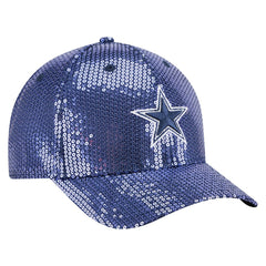 Dallas Cowboys New Era Women's Sequin 9FORTY Adjustable Hat Navy | NFL
