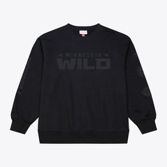 Minnesota Wild Mitchell & Ness Phantom Fleece Crew Neck Sweatshirt - Black - NHL