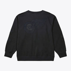 Detroit Red Wings Mitchell & Ness Phantom Fleece Crew Neck Sweatshirt - Black - NHL