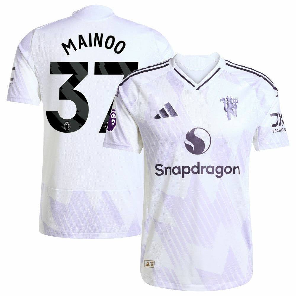 Kobbie Mainoo Manchester United 2025/26 Away Player Jersey White | Adidas Online