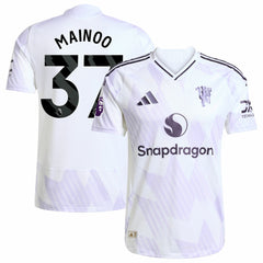 Kobbie Mainoo Manchester United 2025/26 Away Player Jersey White | Adidas Online