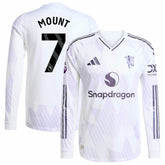 Mason Mount Manchester United 2025/26 Away Long Sleeve Player Jersey White | Adidas discount