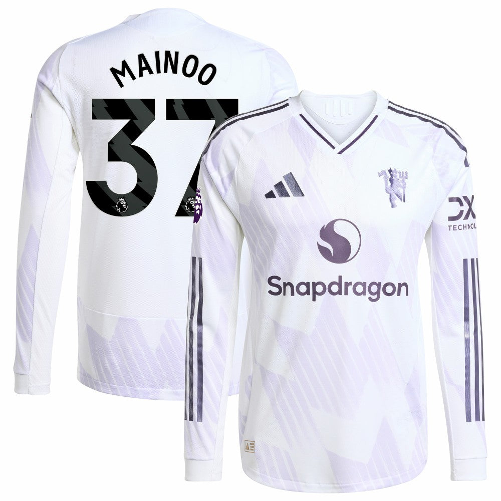 Kobbie Mainoo Manchester United 2025/26 Away Long Sleeve Player Jersey White | Adidas discount