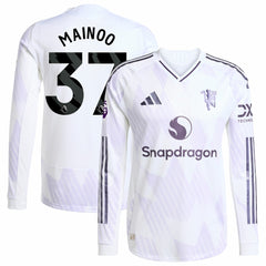 Kobbie Mainoo Manchester United 2025/26 Away Long Sleeve Player Jersey White | Adidas discount