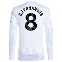 Bruno Fernandes Manchester United 2025/26 Away Replica Long Sleeve Player Jersey White | Adidas Online