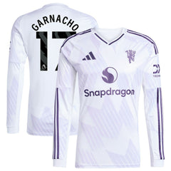Alejandro Garnacho Manchester United 2025/26 Away Replica Long Sleeve Player Jersey White | Adidas Online