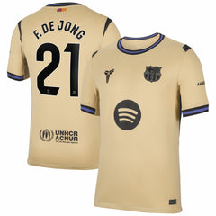 Frenkie de Jong Barcelona 2025/26 Away Stadium Replica Jersey Gold | Nike online