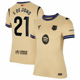 Frenkie de Jong Barcelona Women's 2025/26 Away Stadium Replica Jersey Gold | Nike cheap