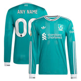 Liverpool 2025/26 Third Long Sleeve Custom Jersey Green | Adidas
