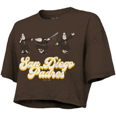 San Diego Padres Majestic Threads Women's Boxy Crop T-Shirt - MLB