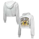 San Diego Padres Majestic Threads Women's Cropped Have A Field Day Tri-Blend Hoodie - MLB