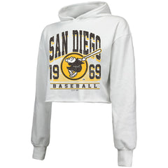 San Diego Padres Majestic Threads Women's Cropped Have A Field Day Tri-Blend Hoodie - MLB
