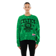Boston Celtics Women's Throwback Collection Mineral Wash Crewneck Sweatshirt Kelly Green - NBA