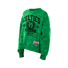 Boston Celtics Women's Throwback Collection Mineral Wash Crewneck Sweatshirt Kelly Green - NBA