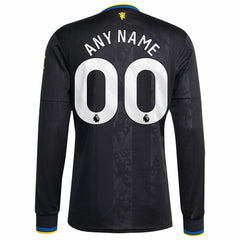 Manchester United 2025/26 Third Replica Long Sleeve Custom Jersey Black | Adidas discount