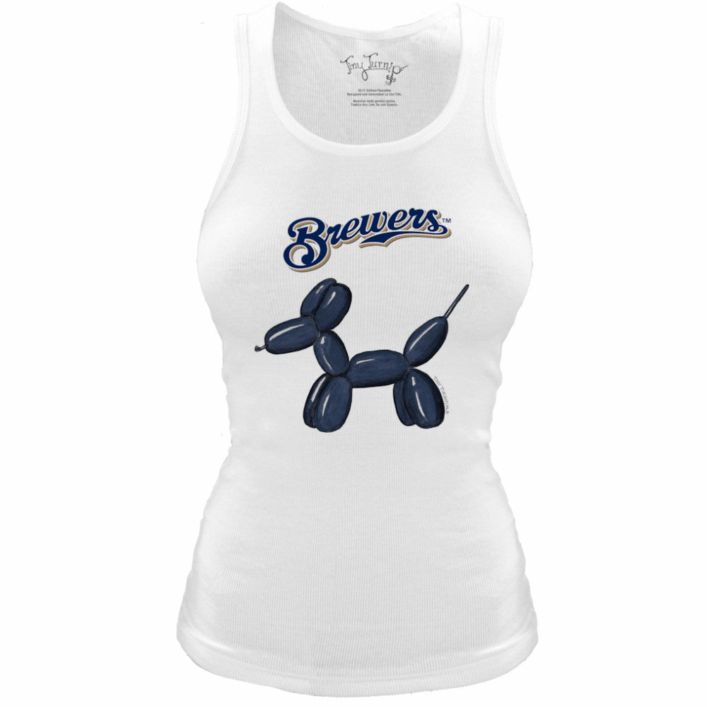 Milwaukee Brewers Tiny Turnip Women's Fitted Balloon Dog Tri-Blend Tank Top - MLB