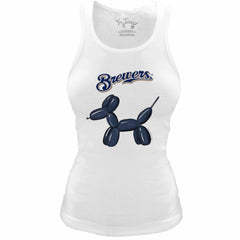 Milwaukee Brewers Tiny Turnip Women's Fitted Balloon Dog Tri-Blend Tank Top - MLB