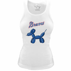 Atlanta Braves Tiny Turnip Women's Fitted Balloon Dog Tri-Blend Tank Top - MLB