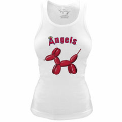 Los Angeles Angels Tiny Turnip Women's Fitted Balloon Dog Tri-Blend Tank Top - MLB