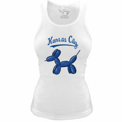 Kansas City Royals Tiny Turnip Women's Fitted Balloon Dog Tri-Blend Tank Top - MLB