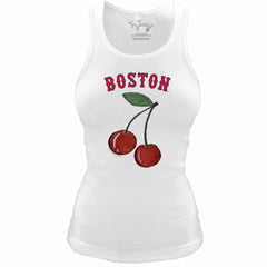 Boston Red Sox Tiny Turnip Women's Fitted Cherries Tri-Blend Tank Top - MLB