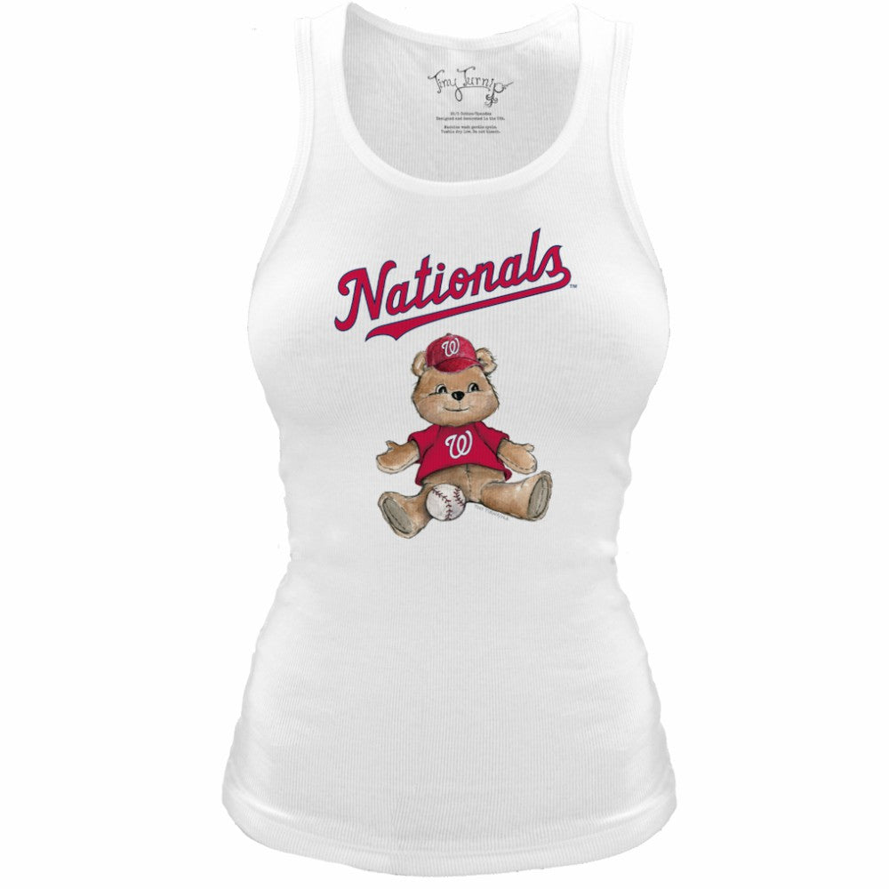 Washington Nationals Tiny Turnip Women's Fitted Teddy Bear Tri-Blend Tank Top - MLB