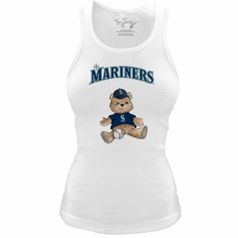 Seattle Mariners Tiny Turnip Women's Fitted Teddy Bear Tri-Blend Tank Top - MLB
