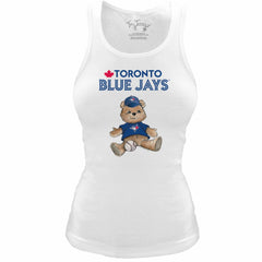 Toronto Blue Jays Tiny Turnip Women's Fitted Teddy Bear Tri-Blend Tank Top - MLB