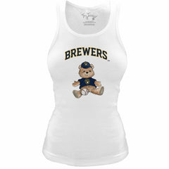 Milwaukee Brewers Tiny Turnip Women's Fitted Teddy Bear Tri-Blend Tank Top - MLB