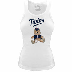 Minnesota Twins Tiny Turnip Women's Fitted Teddy Bear Tri-Blend Tank Top - MLB