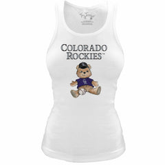 Colorado Rockies Tiny Turnip Women's Fitted Teddy Bear Tri-Blend Tank Top - MLB