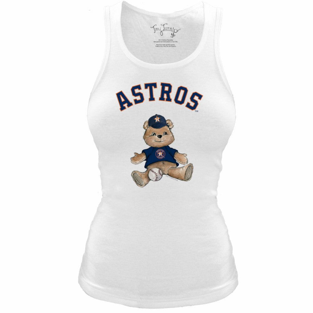 Houston Astros Tiny Turnip Women's Fitted Teddy Bear Tri-Blend Tank Top - MLB