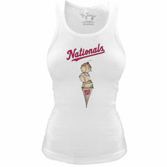 Washington Nationals Tiny Turnip Women's Fitted Triple Scoop Tri-Blend Tank Top - MLB