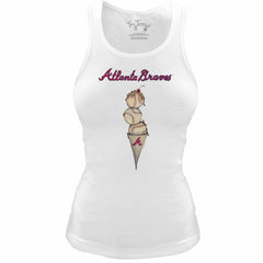 Atlanta Braves Tiny Turnip Women's Fitted Triple Scoop Tri-Blend Tank Top - MLB