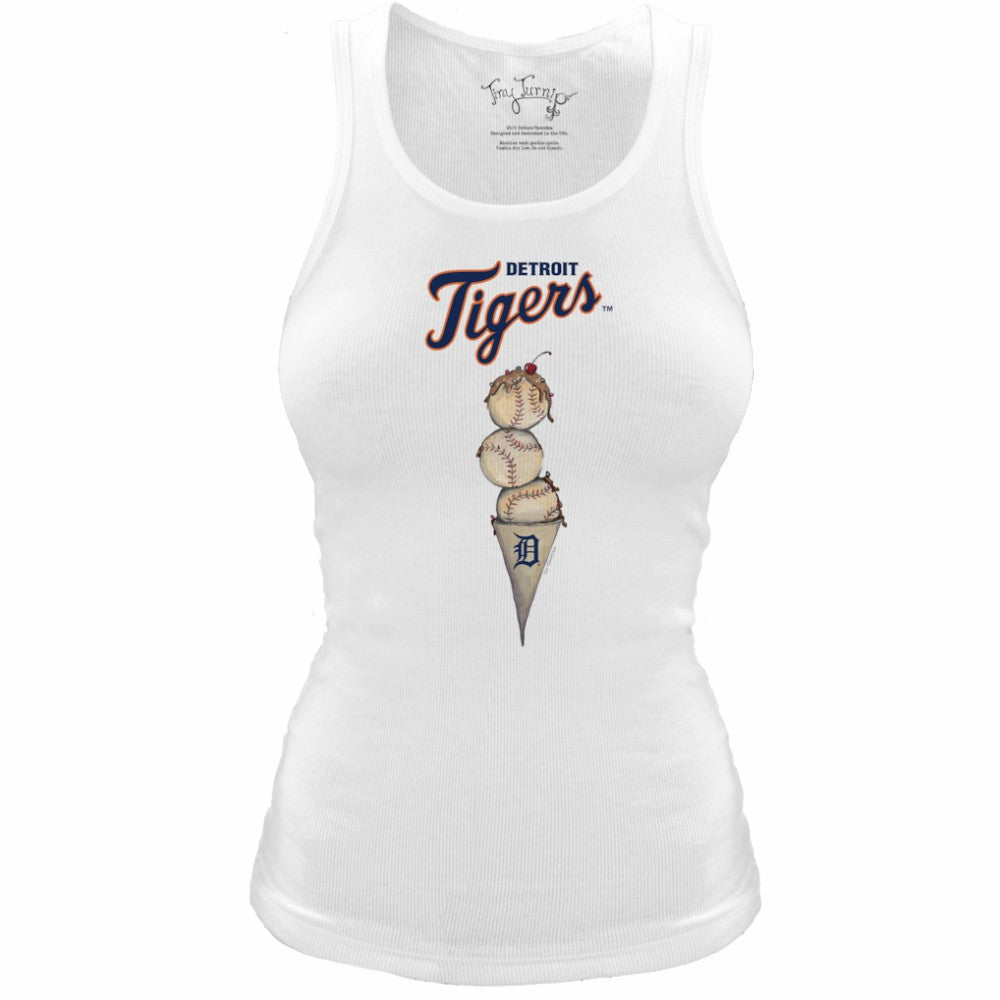 Detroit Tigers Tiny Turnip Women's Fitted Triple Scoop Tri-Blend Tank Top - MLB