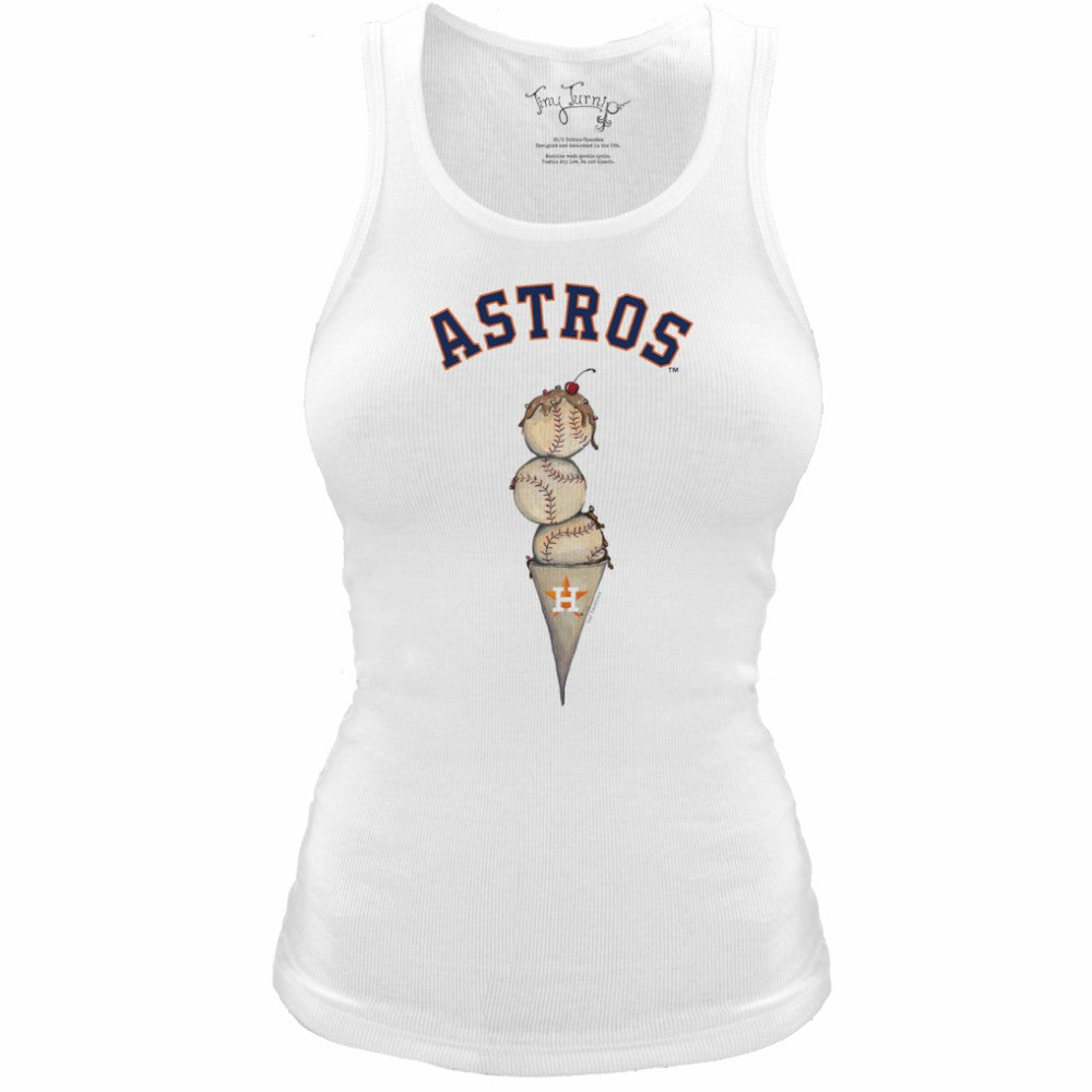 Houston Astros Tiny Turnip Women's Fitted Triple Scoop Tri-Blend Tank Top - MLB