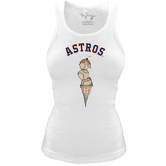 Houston Astros Tiny Turnip Women's Fitted Triple Scoop Tri-Blend Tank Top - MLB