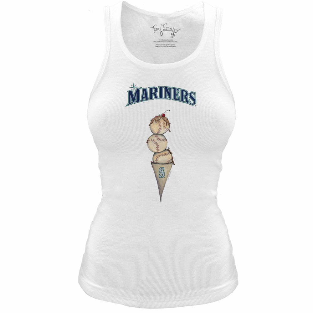 Seattle Mariners Tiny Turnip Women's Fitted Triple Scoop Tri-Blend Tank Top - MLB