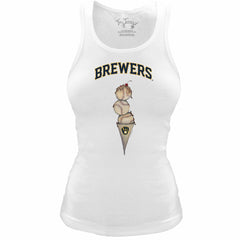 Milwaukee Brewers Tiny Turnip Women's Fitted Triple Scoop Tri-Blend Tank Top - MLB