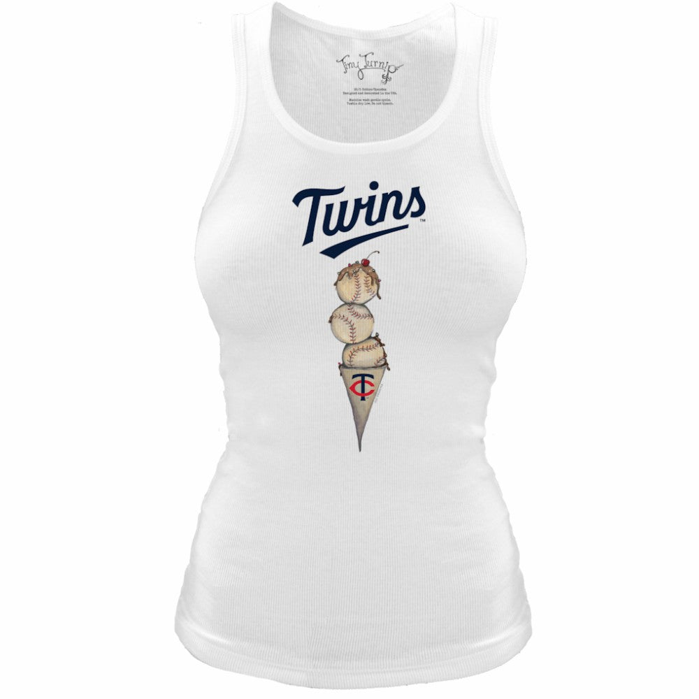 Minnesota Twins Tiny Turnip Women's Fitted Triple Scoop Tri-Blend Tank Top - MLB
