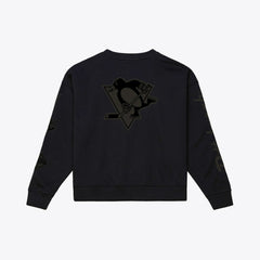 Pittsburgh Penguins Mitchell & Ness Unisex Phantom Fleece Crew Neck Sweatshirt - Black - NHL