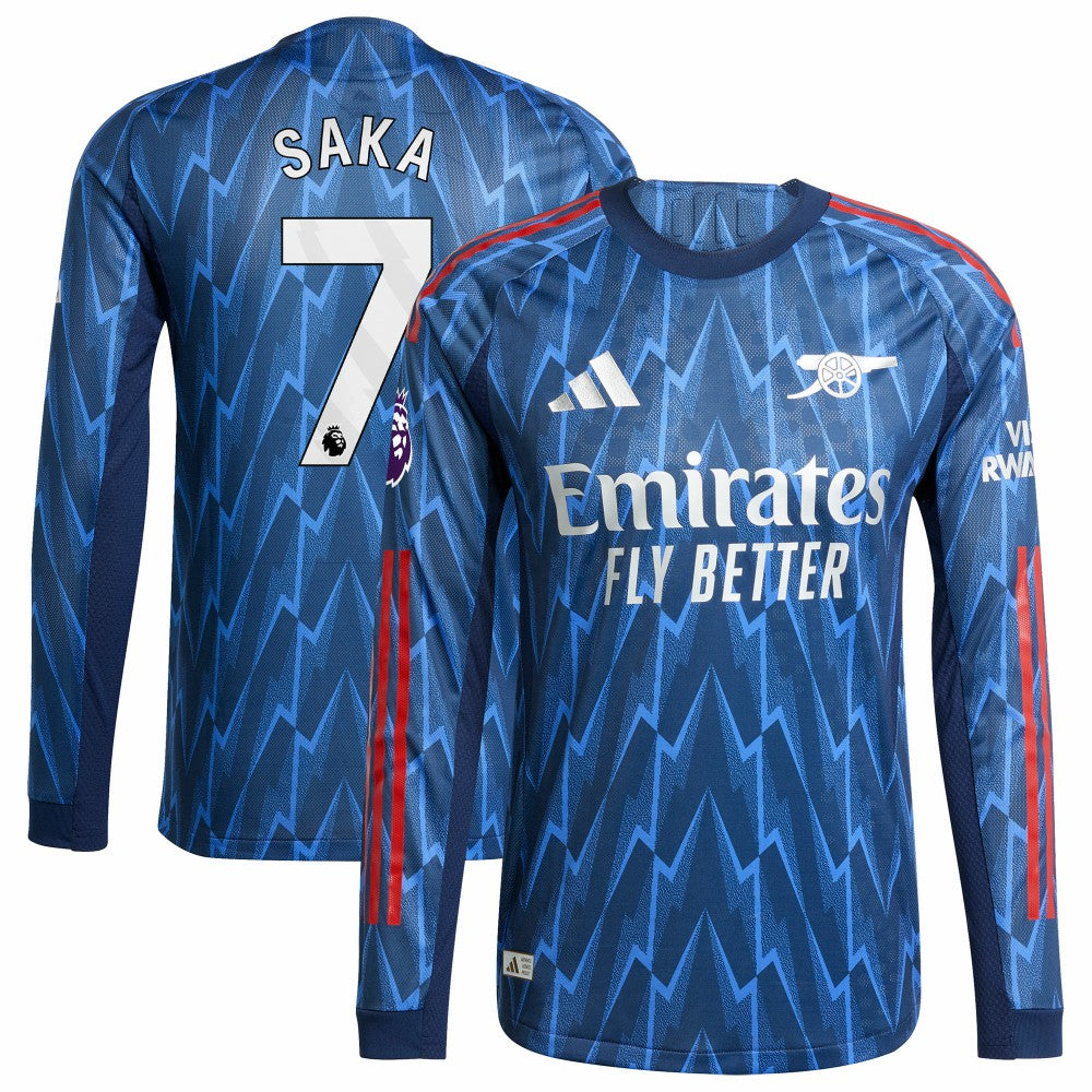 Bukayo Saka Arsenal 2025/26 Away Long Sleeve Player Jersey Blue | Adidas discount