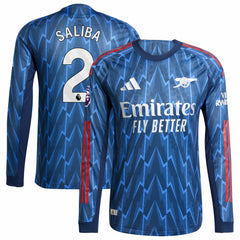 William Saliba Arsenal 2025/26 Away Long Sleeve Player Jersey Blue | Adidas Online
