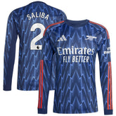 William Saliba Arsenal 2025/26 Away Replica Long Sleeve Player Jersey Blue | Adidas cheap